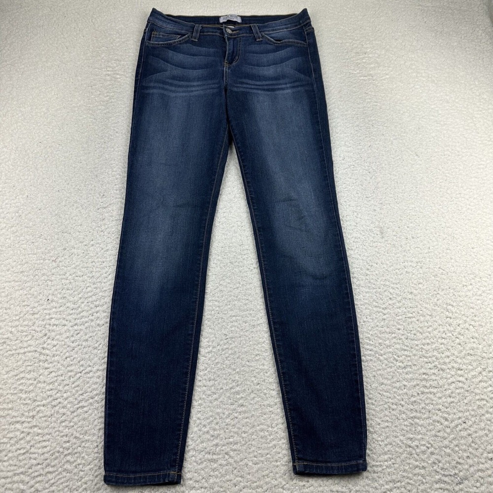 Judy‎ Blue Jeans Women's 9/29 Dark Wash Stretch Skinny Ankle Whiskered Fade